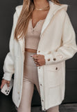 Fashion Drawstring Belt Zip Hooded Jacket