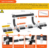 Pull up Bar for Doorway | Thickened Steel Max Limit 440 Lbs Upper Body Fitness Workout Bar| Multi-Grip Strength for Doorway | Indoor Chin-Up Bar Fitness Trainer for Home Gym Portable