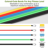 Resistance Bands Set Of 11Pcs Fitness Workout Tubes Exercise Tube Bands Up To 100lbs