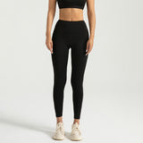 No Awkward Line Peach Butt Yoga Pants High Waist Tummy Control Running Sports Leggings